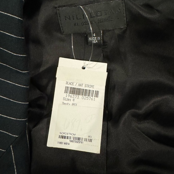 Nili Lotan Valerie Pinstripe Virgin Wool Oversized Boyfriend Blazer Size 4 NEW - Picture 10 of 15